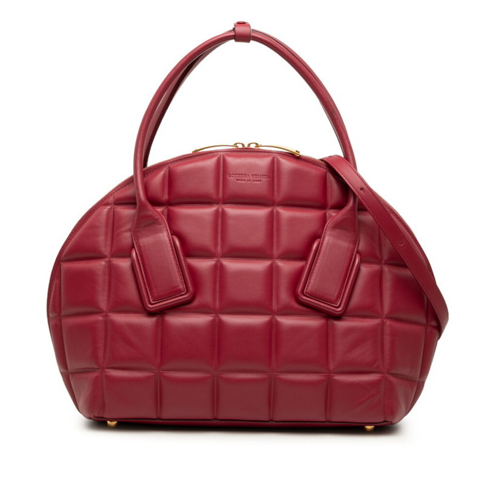 Bottega Veneta The Swoop Handbag Shoulder Bag 2-Way Red Leather Women's BOTTE...